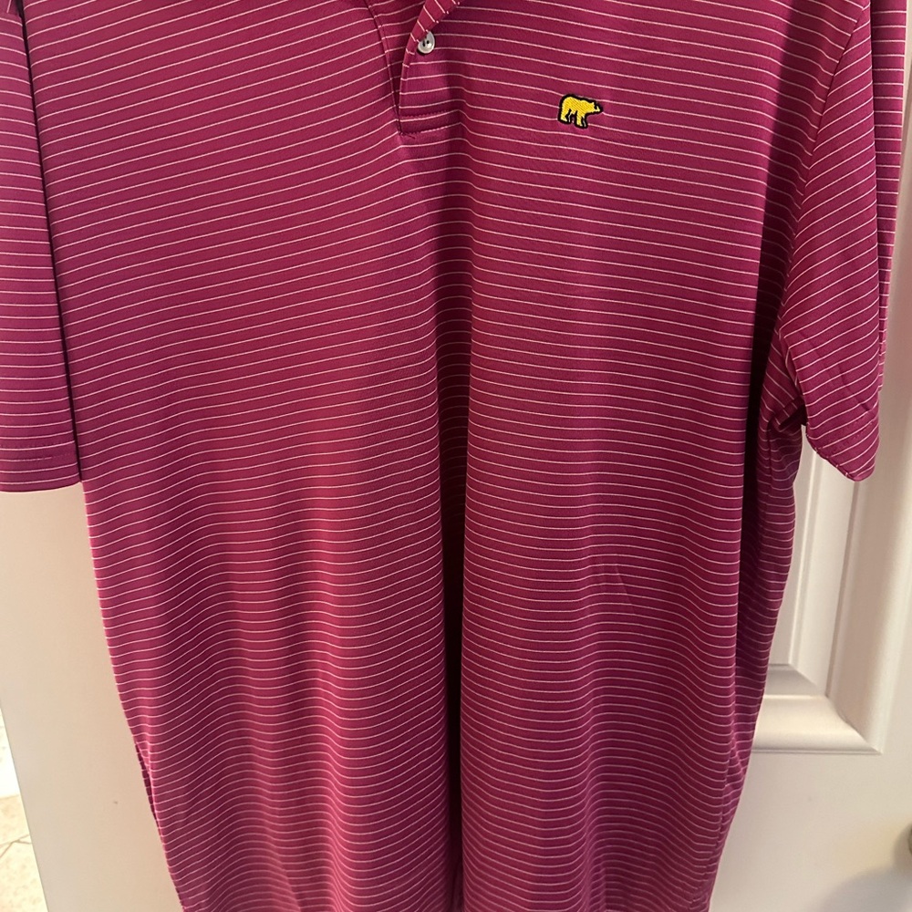 Jack Nicklaus dark pink striped golf polo - Picture 7 of 13